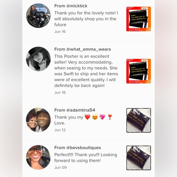 20 Poly Mailers Waterproof, Self Sealing,10“x13“, Black With Gold Print - Picture 5 of 6